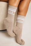Thumbnail image #3 of Feel Good Varsity Sock Trio in Toast (Pack)
