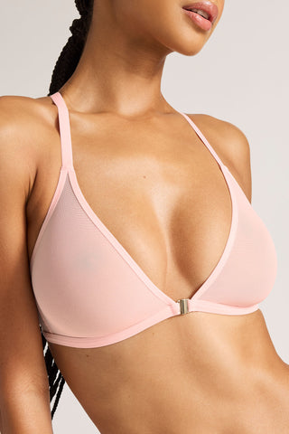 Detail view of Sieve Racerback Bra in Shell for sizer