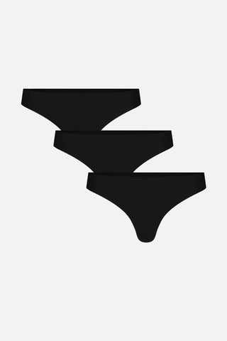 Detail view of Base Low Thong in Black (Pack) for sizer