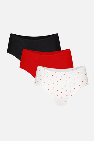 Detail view of Cloud Cotton Boy Short in Black Cherry (Pack) for sizer