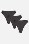 Thumbnail image #1 of Base High Thong in Black (Pack)