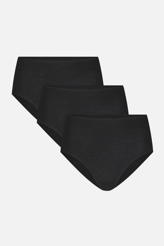 Detail view of Cloud Cotton High Brief in Black (Pack) for sizer
