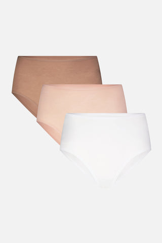 Detail view of Cloud Cotton High Brief in Honey (Pack) for sizer
