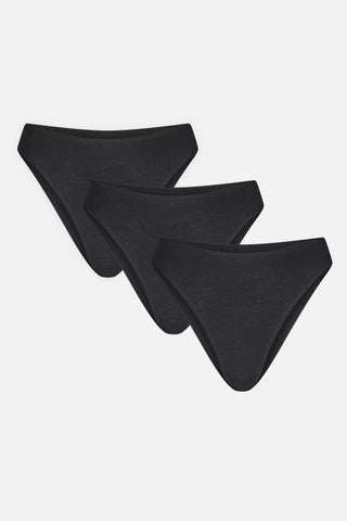 Detail view of Cloud Cotton French Cut Brief in Black (Pack) for sizer