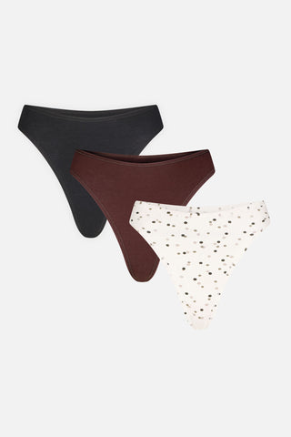 Detail view of Cloud Cotton Thong in Pip (Pack) for sizer