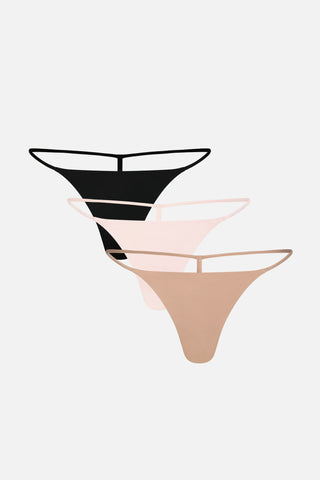 Detail view of Glacé String Thong in Ballet (Pack) for sizer