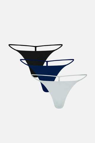Detail view of Glacé String Thong in Twilight (Pack) for sizer