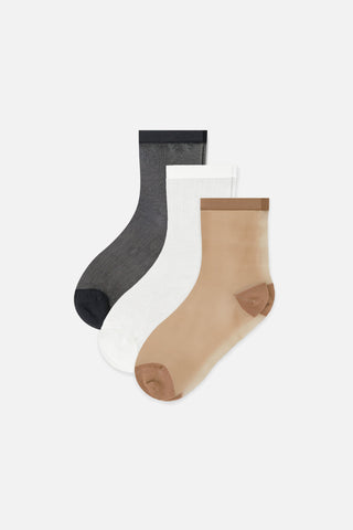Detail view of Fancy Mesh Sock in Essential (Pack) for sizer