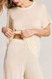 Thumbnail image #1 of Fino Featherweight Cashmere Boyfriend Tee in Cream