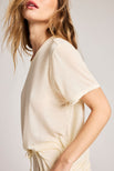 Thumbnail image #2 of Fino Featherweight Cashmere Boyfriend Tee in Cream