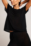 Thumbnail image #1 of Fino Featherweight Cashmere Boyfriend Tee in Black
