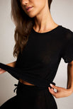 Thumbnail image #2 of Fino Featherweight Cashmere Boyfriend Tee in Black