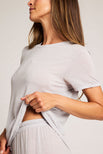 Thumbnail image #2 of Fino Featherweight Cashmere Boyfriend Tee in Heather Grey