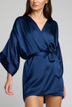 Thumbnail image #1 of Eclipse Washable Silk Mini Robe in Navy