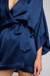 Thumbnail image #2 of Eclipse Washable Silk Mini Robe in Navy