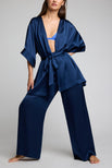 Thumbnail image #3 of Eclipse Washable Silk Mini Robe in Navy