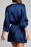 Thumbnail image #4 of Eclipse Washable Silk Mini Robe in Navy