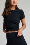 Thumbnail image #3 of Pointelle Baby Tee in Black [Ksenia XS]