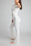 Thumbnail image #4 of Pointelle Flare Pant in White [Ksenia XS]