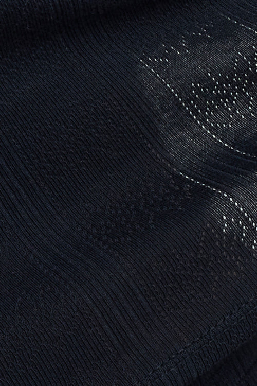 Pointelle Baby Tee in Black