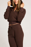 Thumbnail image #1 of Waffle Knit Zip-Up Hoodie in Espresso