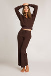 Thumbnail image #2 of Waffle Knit Zip-Up Hoodie in Espresso