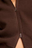 Thumbnail image #3 of Waffle Knit Zip-Up Hoodie in Espresso