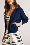 Thumbnail image #2 of Waffle Knit Zip-Up Hoodie in Navy