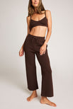 Thumbnail image #1 of Waffle Knit Cropped Track Pant in Espresso