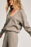Thumbnail image #2 of Waffle Knit Deep V in Mink