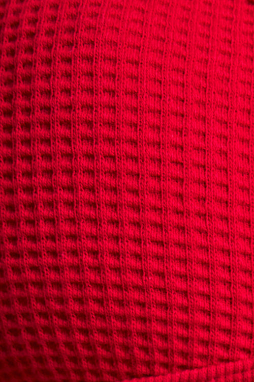 Waffle Knit Lounge Bralette in Cerise