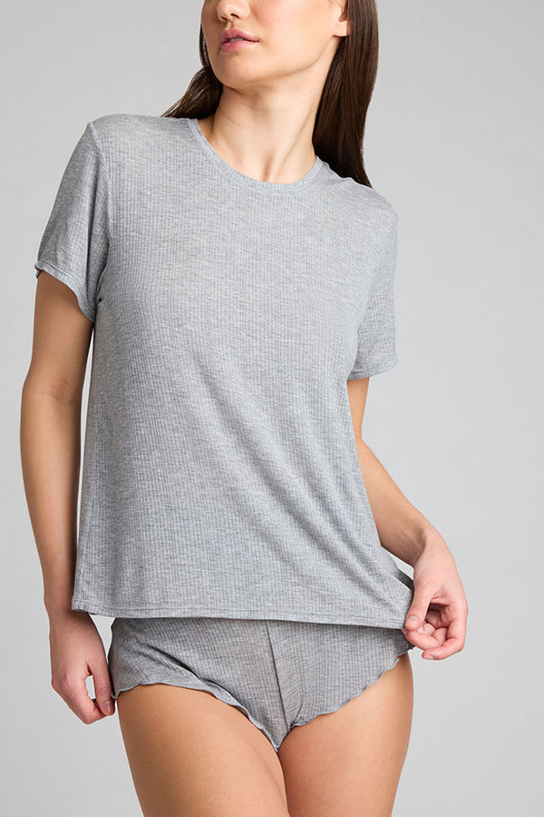 Fino Featherweight Cashmere Polo in Heather Grey