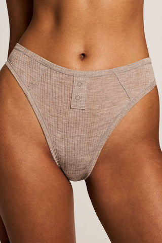 Detail view of Whipped French Cut Brief in Mink for sizer