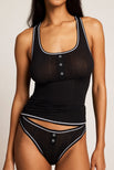 Thumbnail image #3 of Whipped Racerback Tank in Black + White
