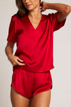 Thumbnail image #1 of Eclipse Washable Silk V-Top in Cerise