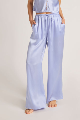 Detail view of Eclipse Washable Silk Drawstring Pant in Muse for sizer