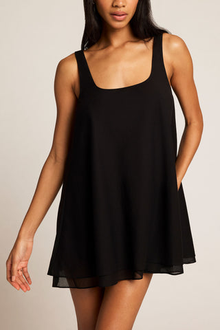 Detail view of Island Swing Dress in Black for sizer