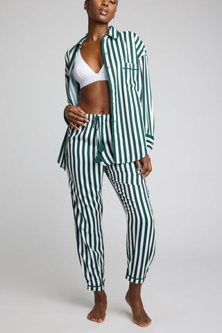 Detail view of Supreme Jogger Pant in Ivy Stripe for sizer