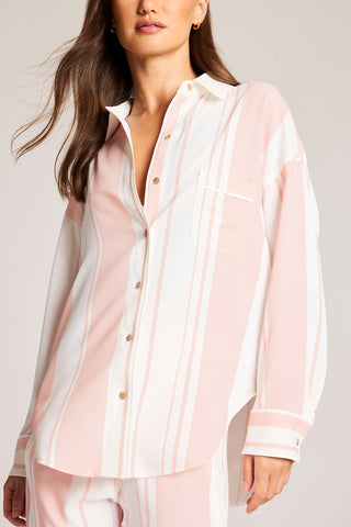 Detail view of Supreme Shirt in Shell Stripe for sizer