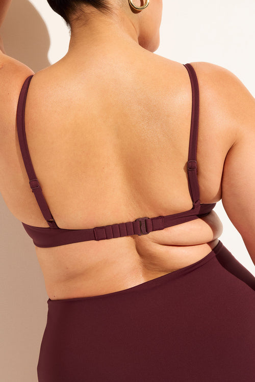 Swim Scoop Top in Garnet
