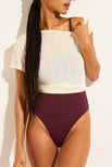 Thumbnail image #4 of Swim Strappy One-Piece in Garnet