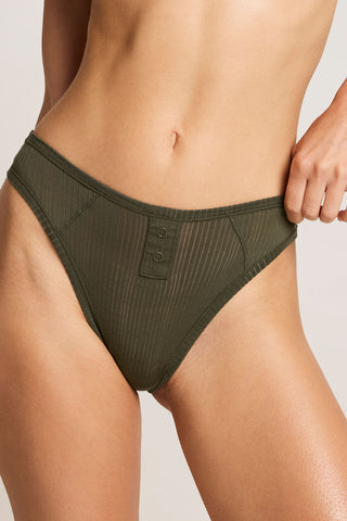 Detail view of Whipped French Cut Brief in Moss for sizer