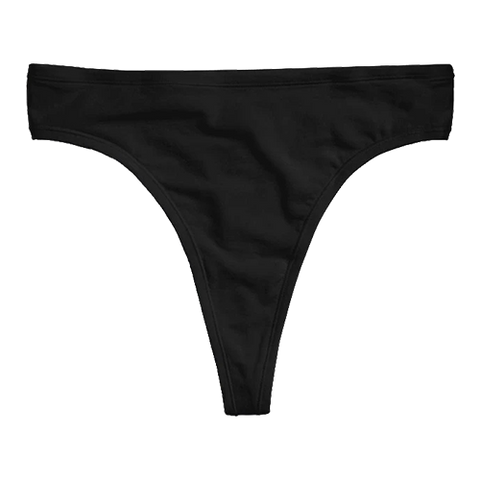Detail view of Cloud Cotton Thong in Black (Pack) for sizer