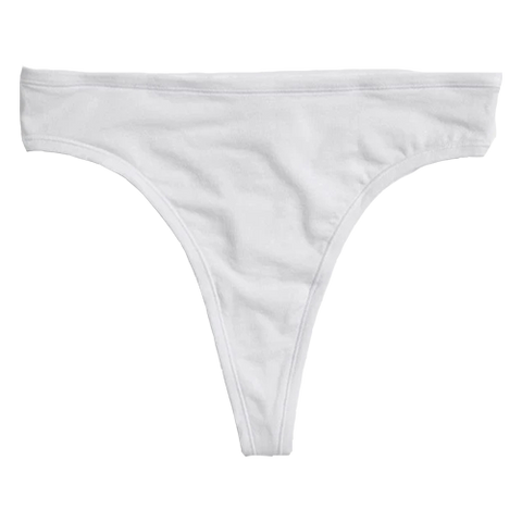 Detail view of Cloud Cotton Thong in White (Pack) for sizer