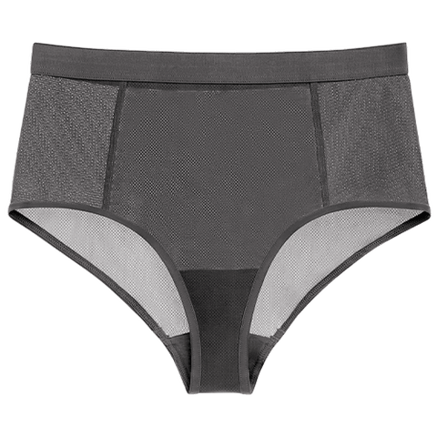 Detail view of Sieve High-Waist Brief in Graphite for sizer