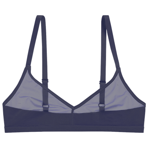 Detail view of Sieve Non-Wire Bra in Navy for sizer