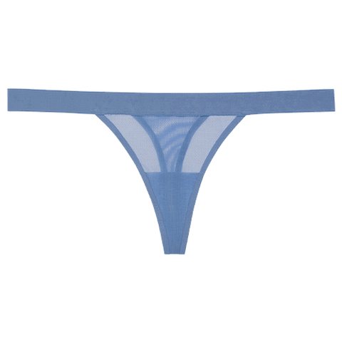 Detail view of Sieve Thong in Slate for sizer