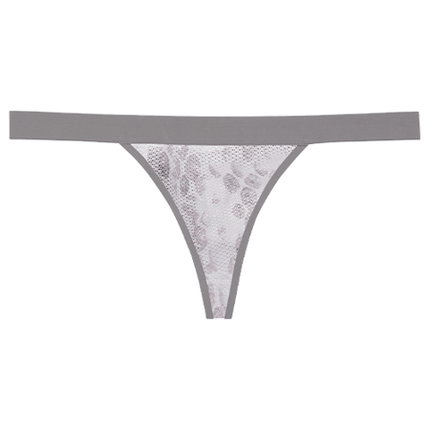 Detail view of Sieve Thong in White Boa for sizer