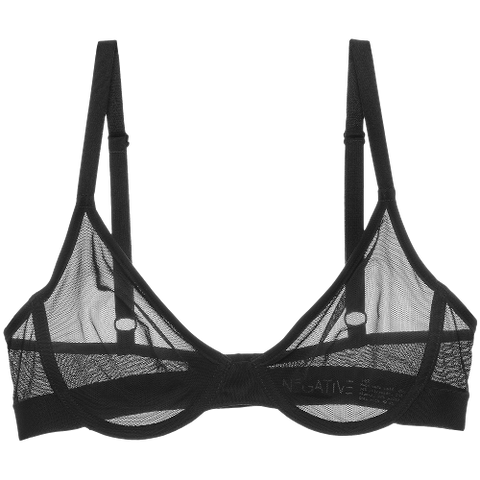 Detail view of Sieve Demi Bra in Black for sizer