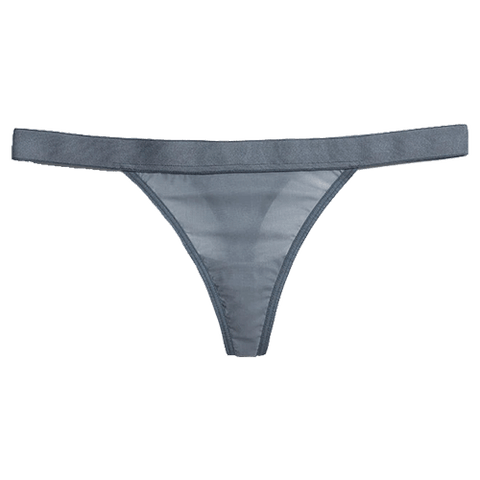 Detail view of Silky Thong in Slate for sizer